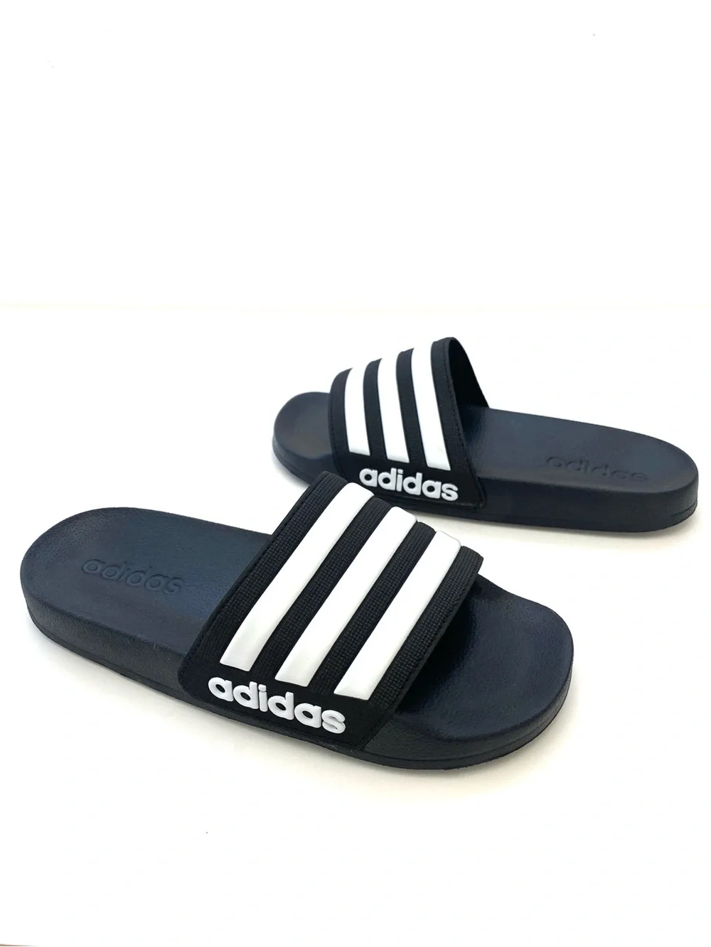 Adidas Youth Blue/White Adilette Shower Slides Sz 4
